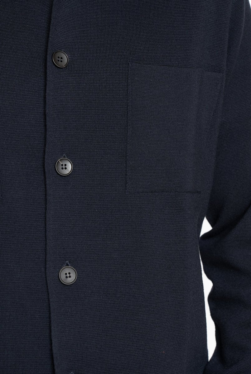 Giacca in Maglia in Lana Merino Navy - immagine 4