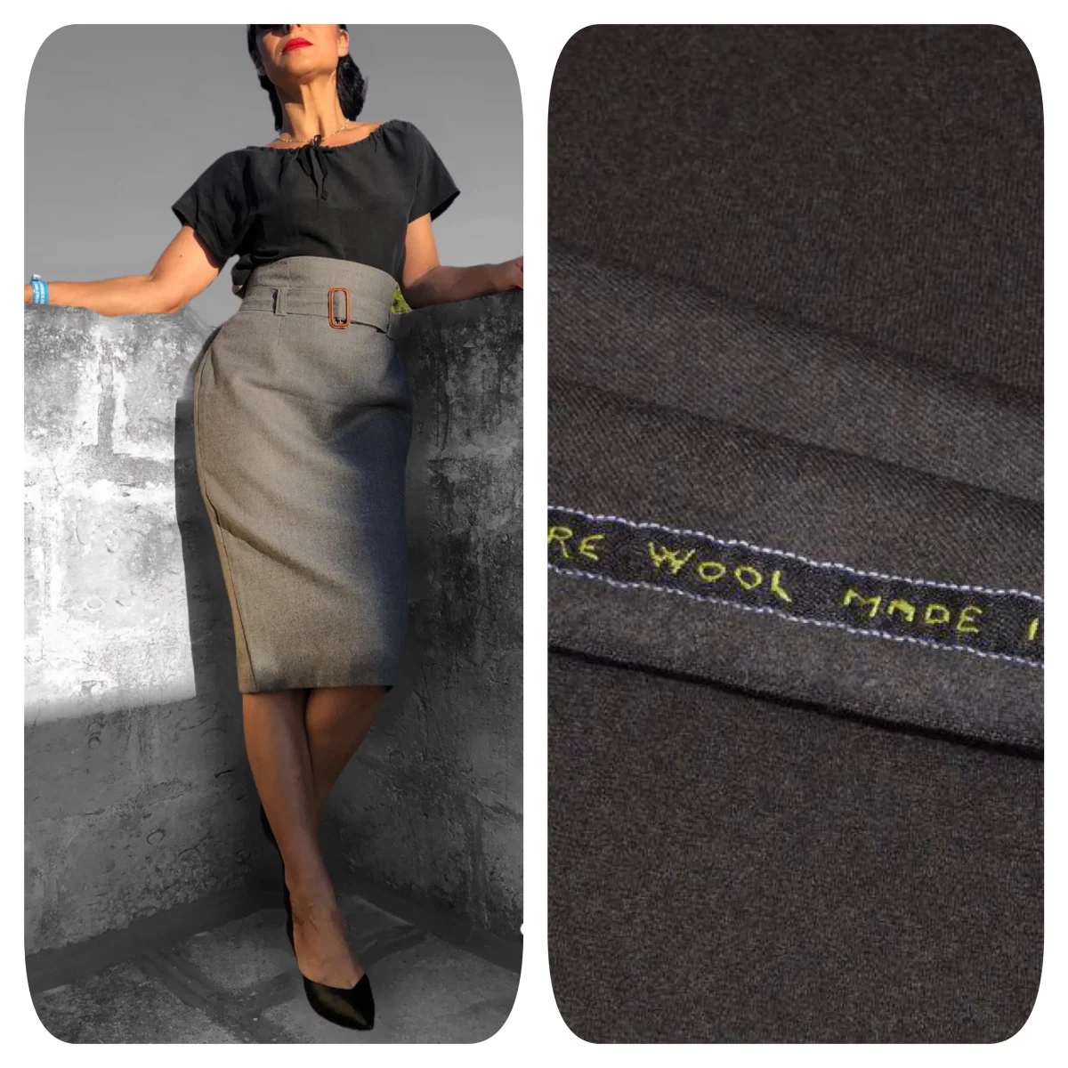 Gonna tubino Milly in lana flanella vintagestyle anni50 - immagine 6