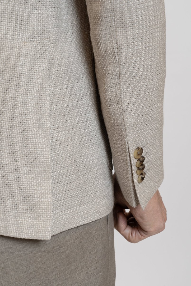 Giacca con Tessuto Loro Piana Summertime® Micro Fantasia Lana, Seta, Beige - Realizzabile anche Su Misura - immagine 9