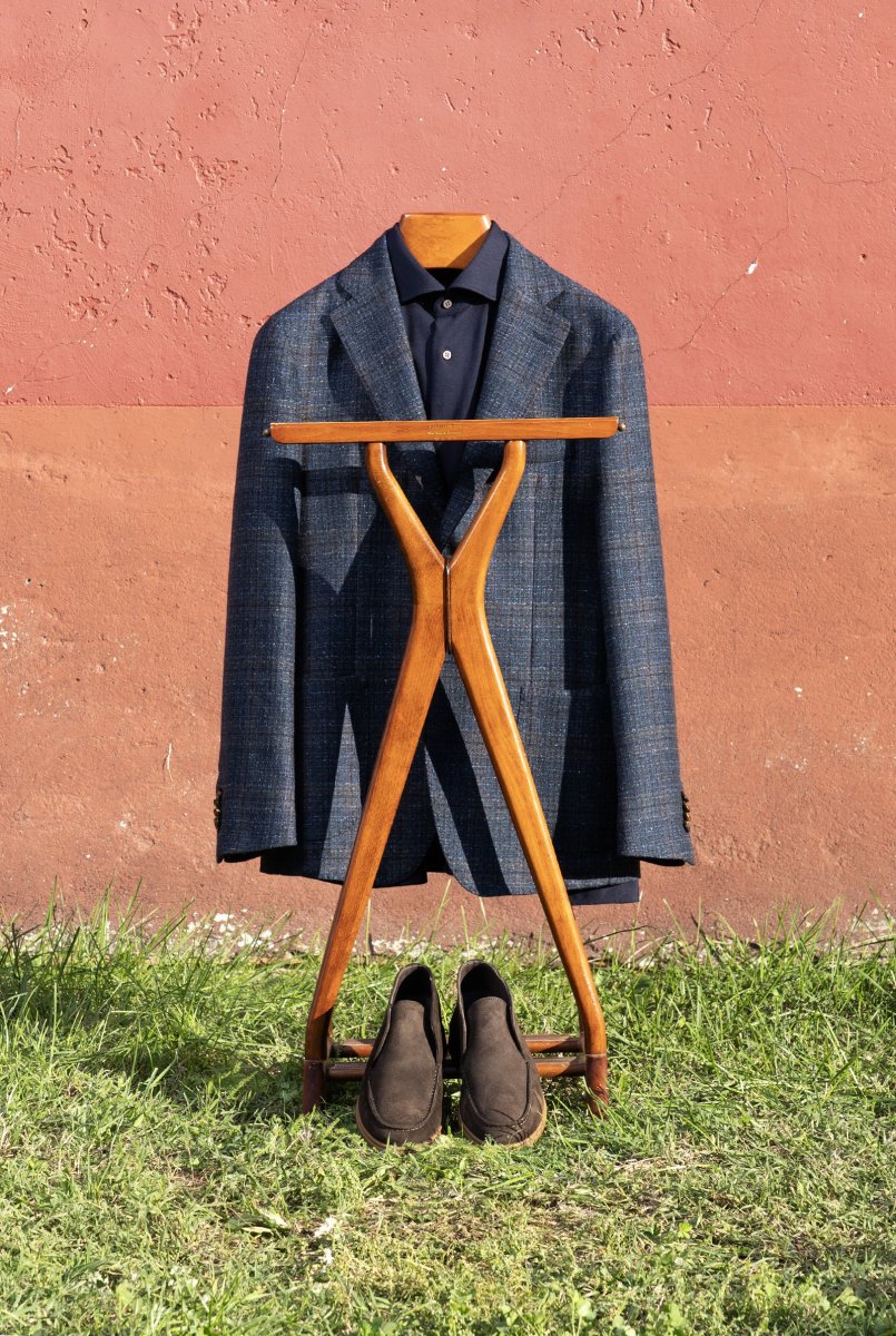 Camicia in Jersey Cotone e Cashmere Navy - immagine 7