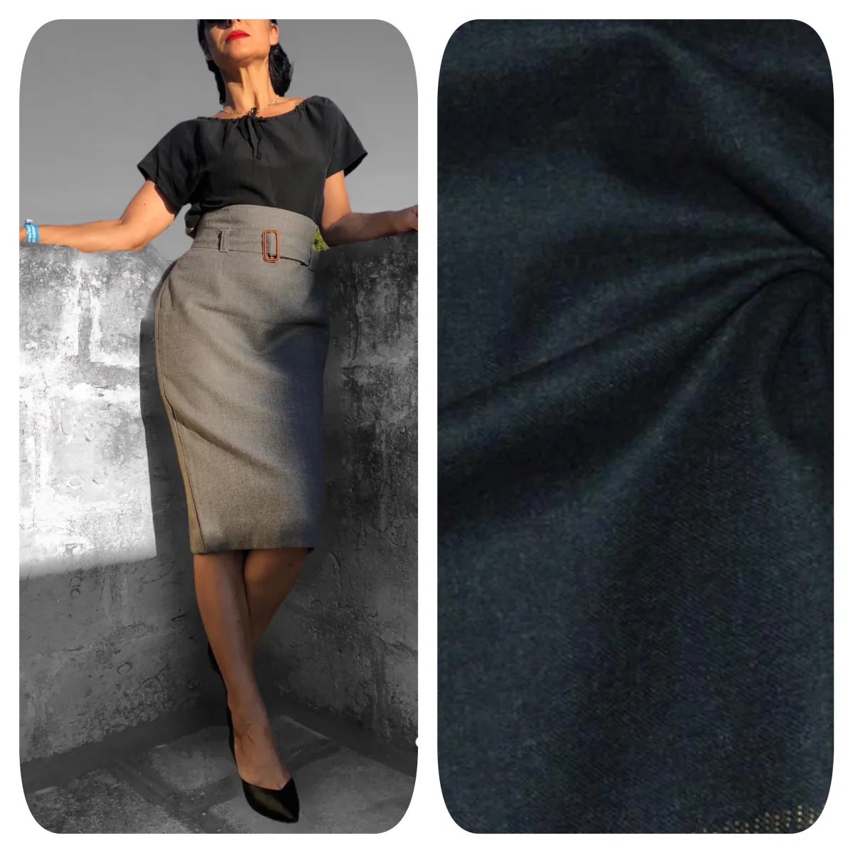 Gonna tubino Milly in lana flanella vintagestyle anni50 - immagine 9