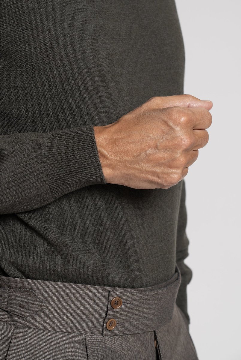 Maglia girocollo in puro cashmere Marrone - immagine 4