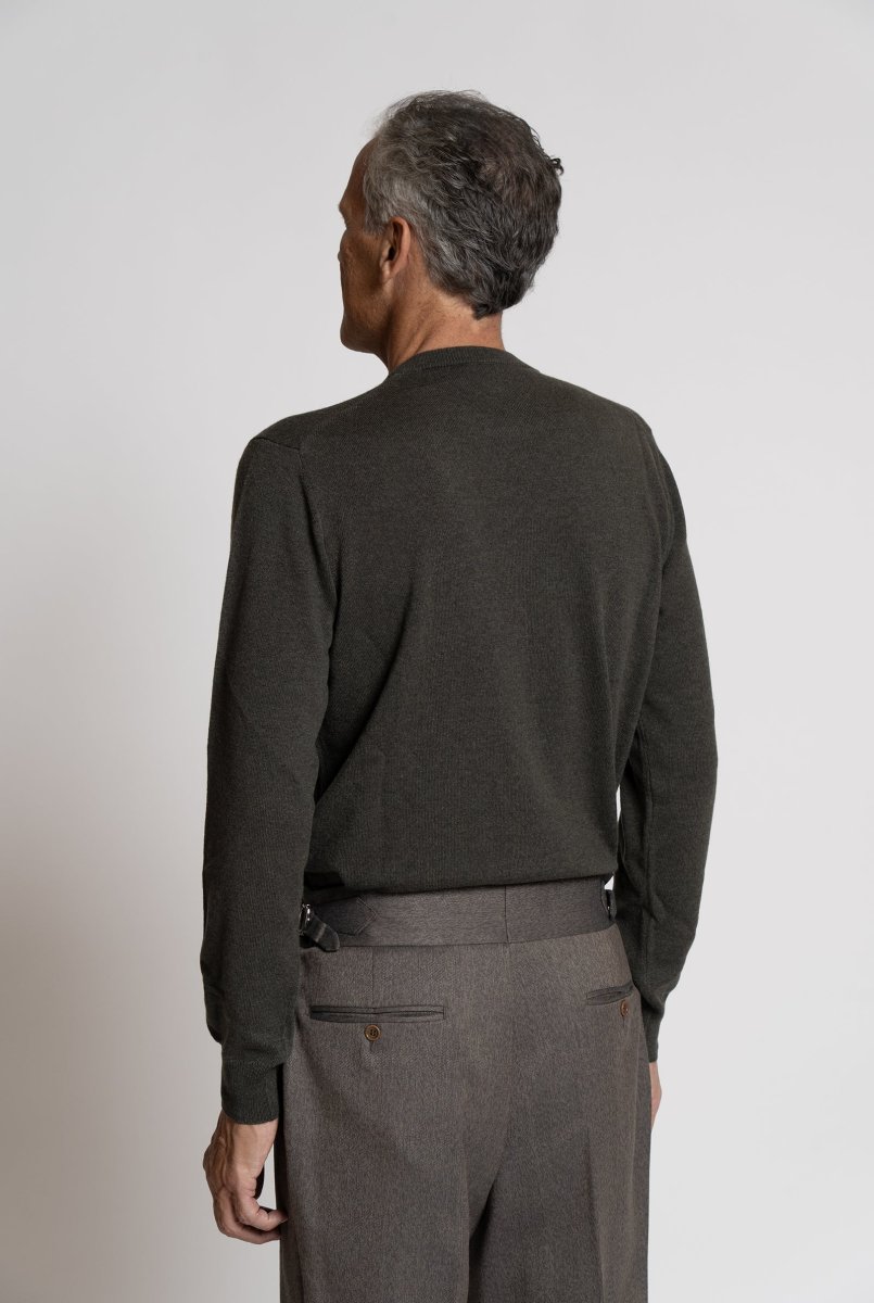 Maglia girocollo in puro cashmere Marrone - immagine 5