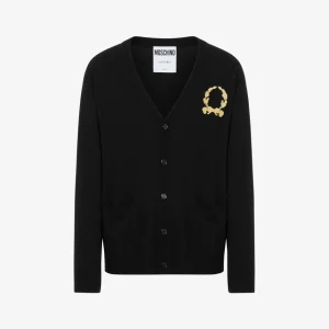 Cardigan in lana e cashmere Laurel Crown Embroidery