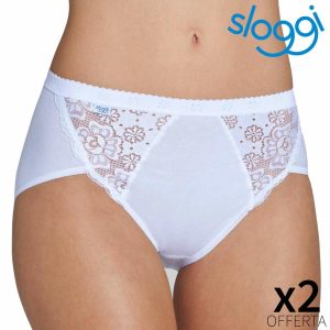 Slip Sloggi Chic Midi Bianco – conf. 2 pezzi