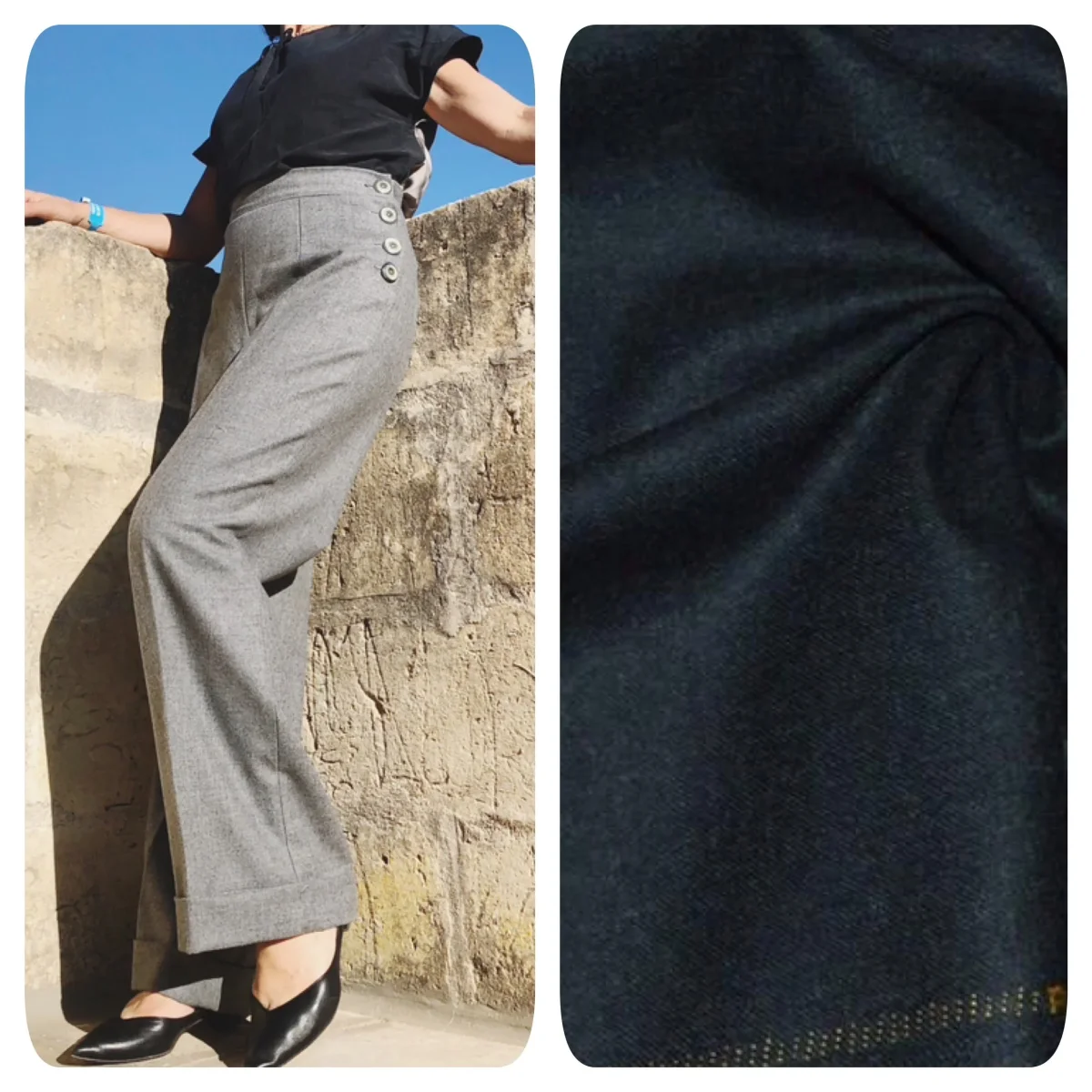 Pantalone Milly in lana Flanella vintagestyle anni 40 - immagine 8