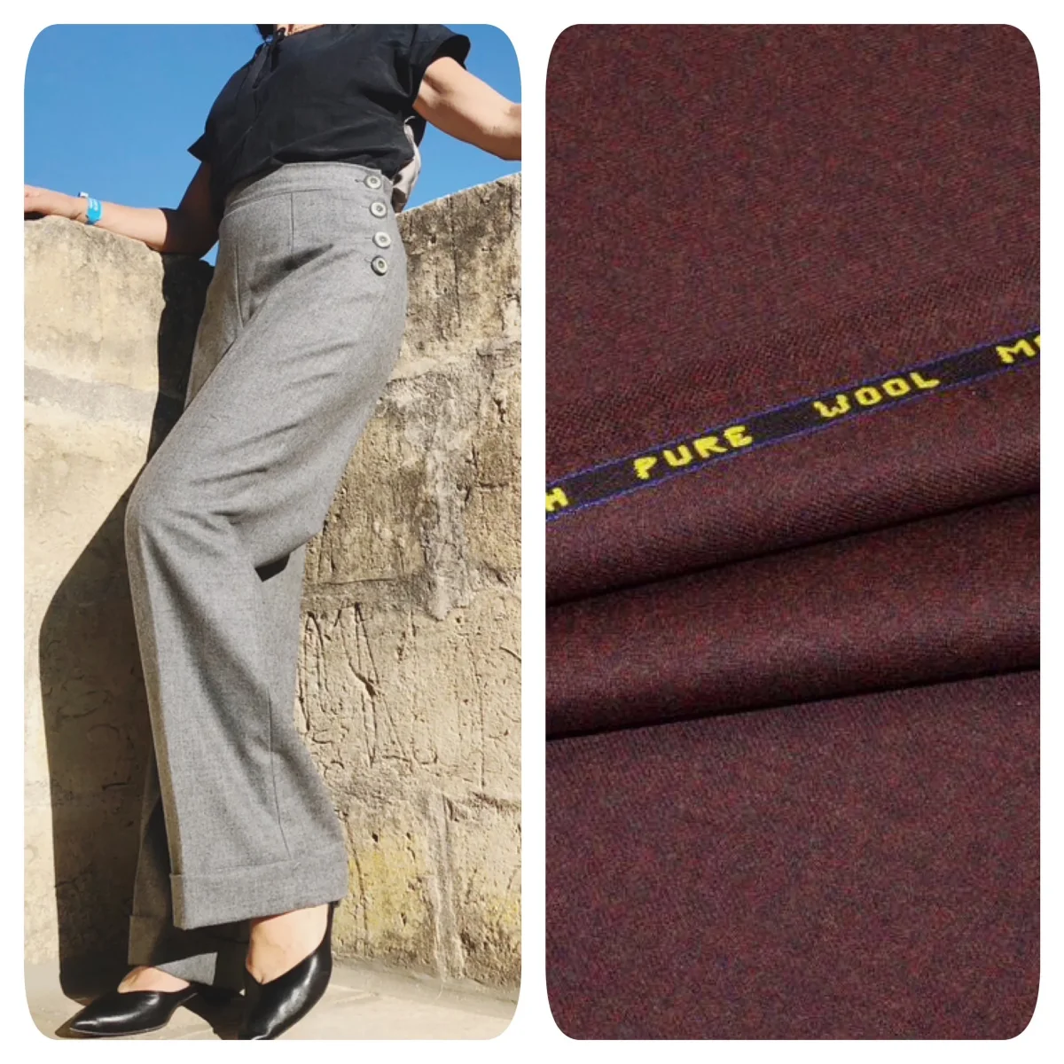 Pantalone Milly in lana Flanella vintagestyle anni 40 - immagine 4