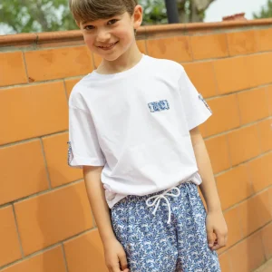 T-shirt Bimbo Mare White Flower