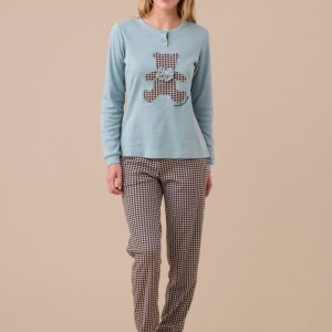 Pigiama da donna lungo Noi di Notte in caldo cotone art. 9245