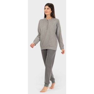 Pigiama donna Zero in punto milano con micro pois e polsini art. 4592