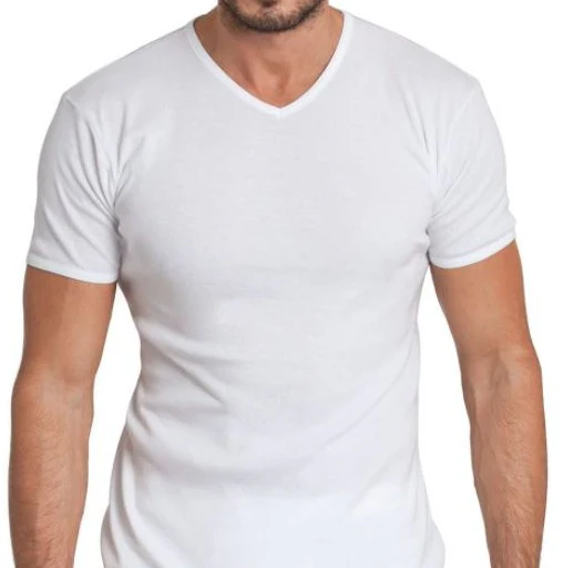 T-shirt M/M Uomo scollo V in cotone costina garzato Maglificio Ma.Re Basic Cotton art. 950 - immagine 2